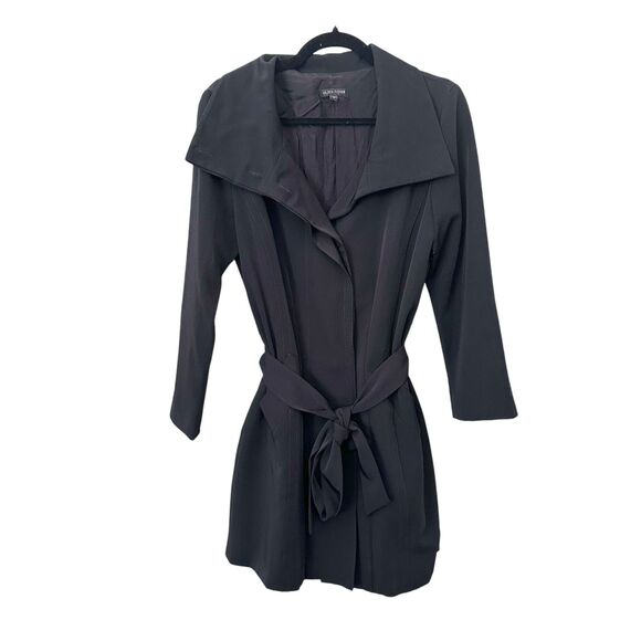 EILEEN FISHER Belted Button Up Jacket Black Small - Picture 1 of 4